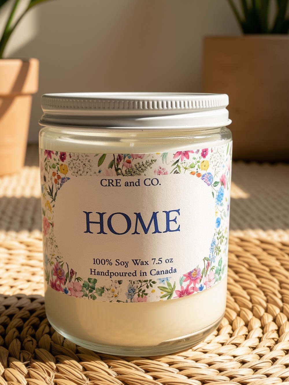 CRE and CO.  7.5 oz 100% Soy Wax Candle - Lavender Scent Handpoured in Canada 🇨🇦
